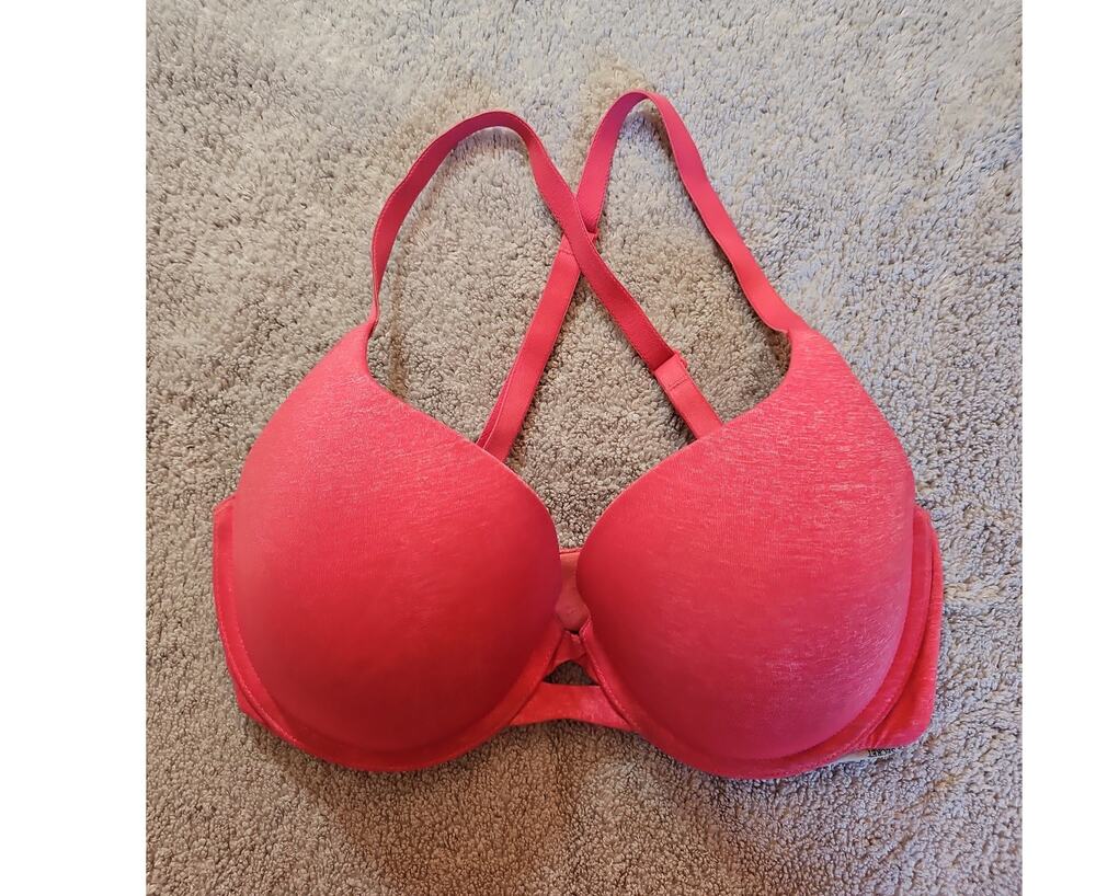 Victoria's Secret Perfect Coverage Bra 34D Pink Padded Underwire Convertible